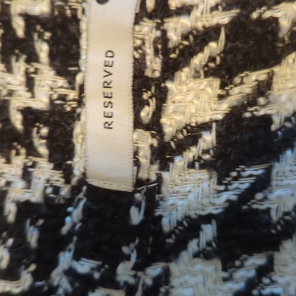 Reserved women's S black and white plaid button up - Picture 2 of 4